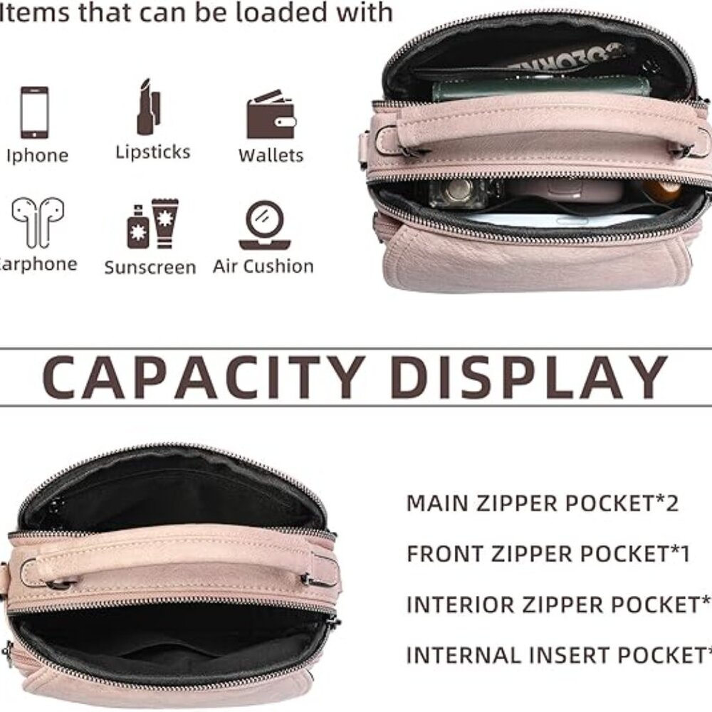 Love Deliver Small Crossbody Bags for Women Trendy, Soft Leather Crossbody Purse - Picture 4 of 6